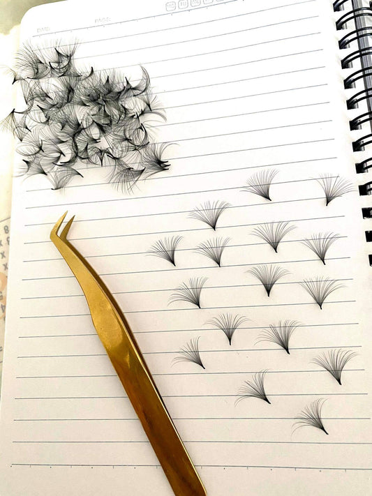 25D Pre-handmade Superior Fan - 20-25D- 0.03MM - 500 Fans C Curl single length 500 FANS Eyelash Extension