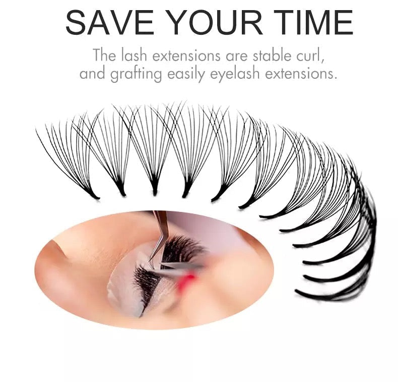 9D - 500 Fans - D Curl - 0.10mm  Pre-handmade Volume Fan Eyelash Extensions Supply